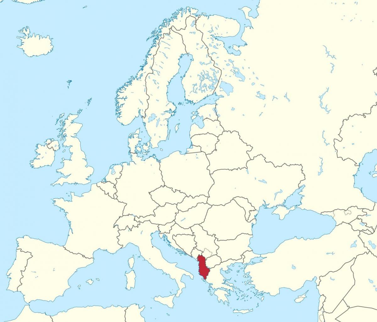 mapa Albánsko na európskej