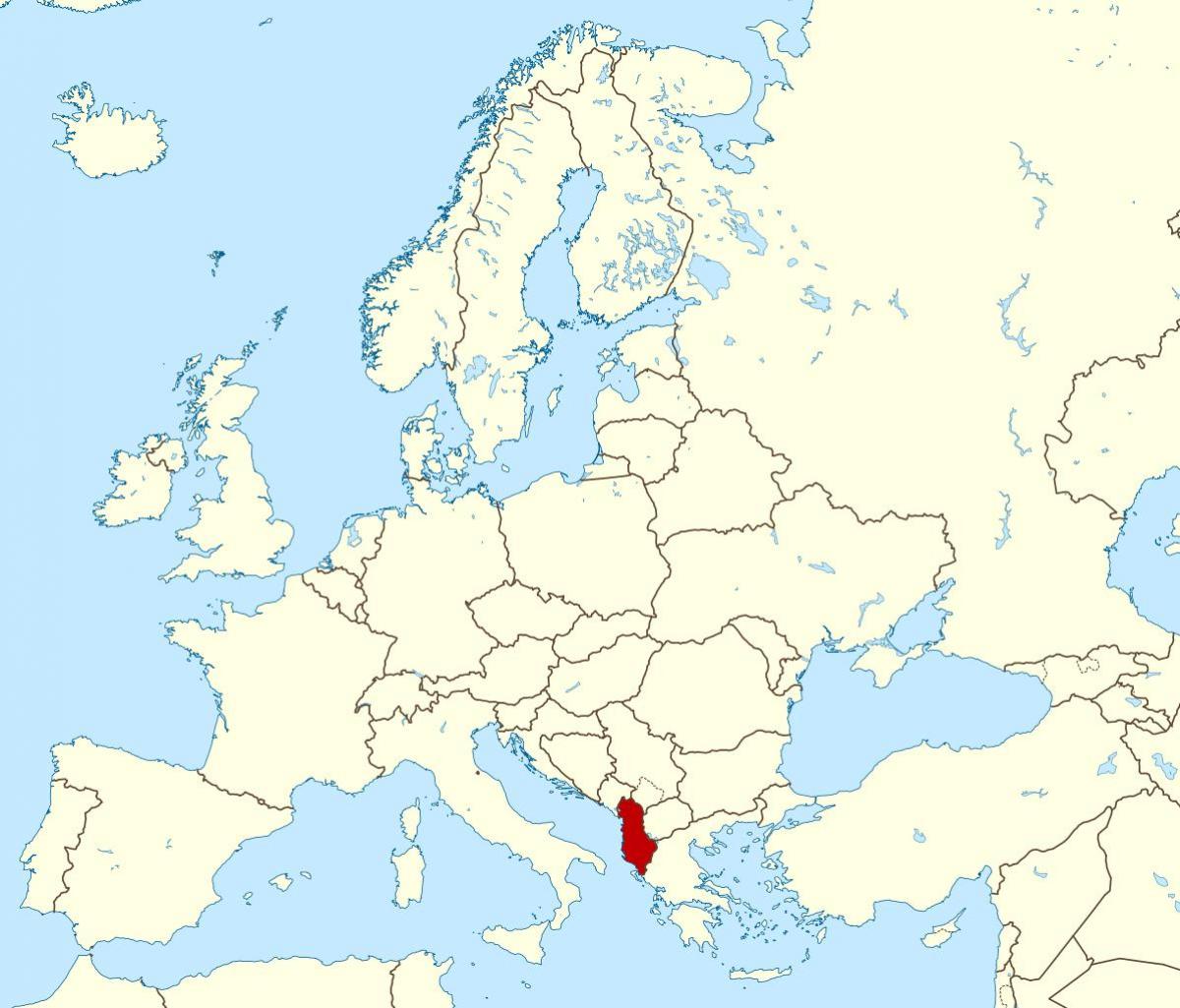 mapa Albánsko miesto na svete