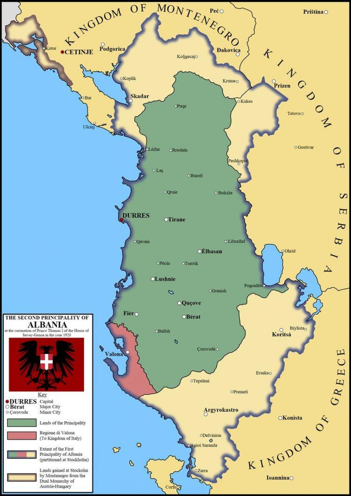 mapa durres Albánsko