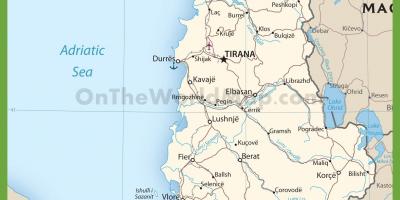 Albánsko cesty mapu