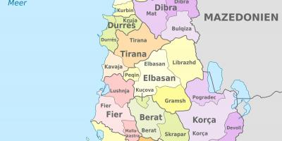 Mapa Albánsko politické
