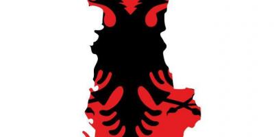 Mapa Albánsko vlajka