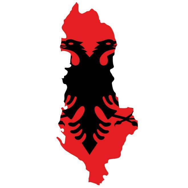 mapa Albánsko vlajka