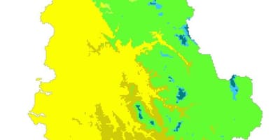 Mapa Albánsko klímy
