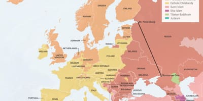 Mapa Albánsko náboženstvo