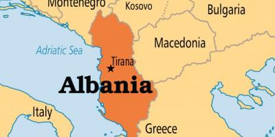 Mapa zobrazuje Albánsko