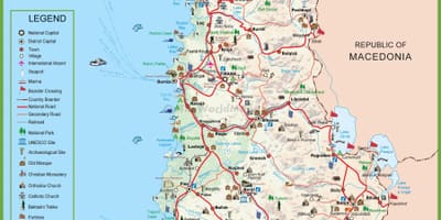 Mapa shqiperia Albánsko